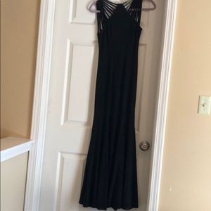 Black, floor length dress